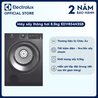 Máy sấy thông hơi electrolux 8.5kg ultimatecare 300 - edv854n3sb - màu xám đen