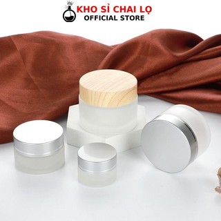 [KHO SỈ] Hủ Chiết Mỹ Phẩm Thủy Tinh Mờ Nắp Bạc 5g/10g/15g/20g/30g/50g đựng kem face HUHA  HUHA