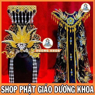 Madt01 - bộ áo mão mẹ diêu trì cho tượng 70cm cực đẹp, hiện đại - áo mão mẹ địa mẫu