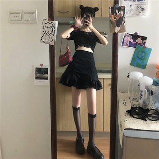 Chân váy nữ, chân váy đuôi cá màu đen trắng size S M L SKUCV-11B miss.diamond