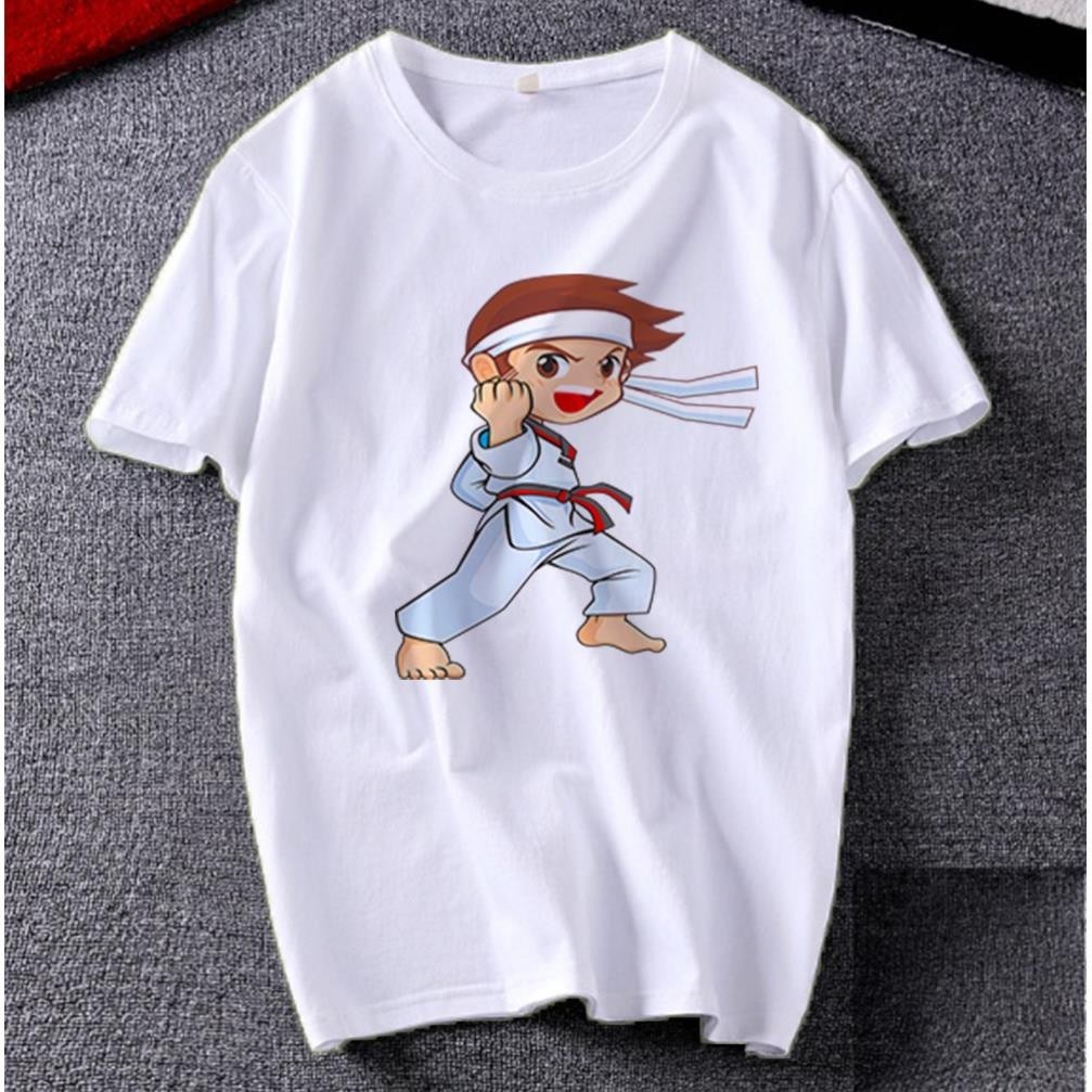 Áo thun Cotton Unisex - Chàng trai - Phòng Cách - Cậu bé karate CHẤT COTTON SU UT