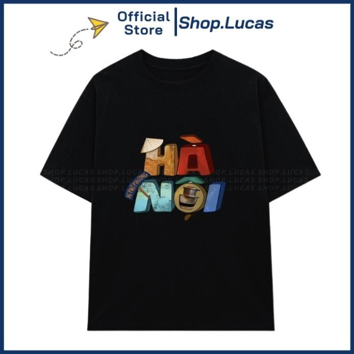 Áo Thun In Chữ HÀ NỘI Việt Nam Vietnam Unisex Nam Nữ Cổ Tròn Chất Cotton UT