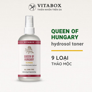 Toner hydrosol VITABOX Queen of Hungary - cân bằng da từ nước ngưng thảo mộc - 100mL