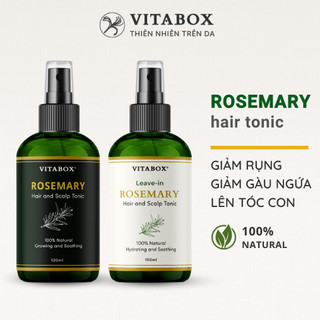 Xịt dưỡng tóc VITABOX Rosemary Hair and scalp Tonic - Giảm rụng, ngứa, gàu, hỗ trợ mọc tóc - 120mL