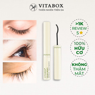 Dưỡng mi và lông mày VITABOX giúp mi dài dày tự nhiên, từ dầu dừa, thầu dầu castor hữu cơ an toàn, đầu mascara cong