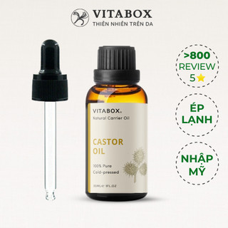 Dầu Thầu Dầu (Dầu Castor) ép lạnh VITABOX - 100% thiên nhiên nguyên chất - pure natural carrier oil