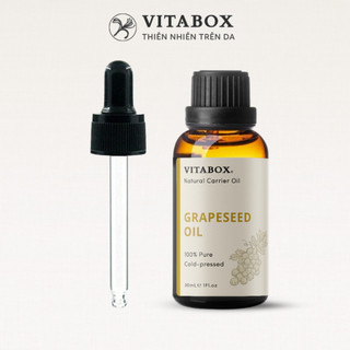 Dầu Hạt Nho (Grapeseed) hữu cơ, ép lạnh VITABOX - 100% Thiên Nhiên Nguyên Chất organic cold pressed Carrier Oil