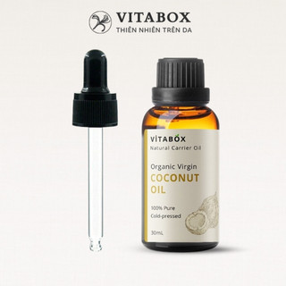 Dầu Dừa hữu cơ ép lạnh VITABOX - USDA organic virgin unrefined & fractionated coconut carrier oil – dưỡng da, tóc, móng
