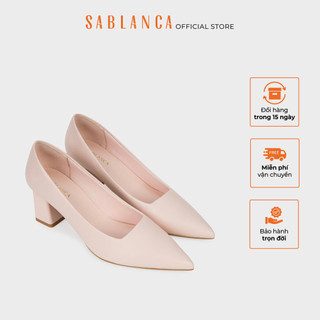 Giày cao gót 5cm mũi nhọn đế trụ kiểu dáng thanh lịch đơn giản Pointy Pump SABLANCA BN0170