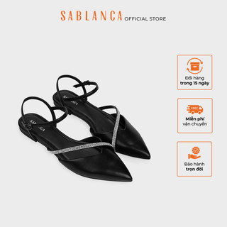 Giày sandal mũi nhọn đế bệt quai đính đá Viola Embellished Mules SABLANCA SK0056