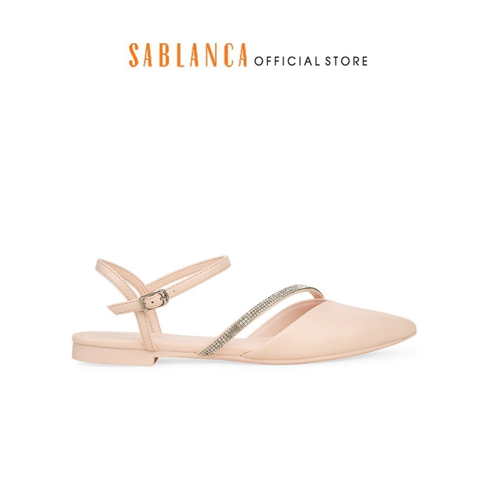 Giày sandal mũi nhọn đế bệt quai đính đá Viola Embellished Mules SABLANCA SK0056