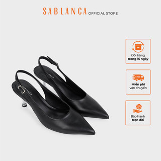 Giày cao gót 5cm mũi nhọn Slingback kiểu dáng đơn giản công sở SABLANCA BN0157