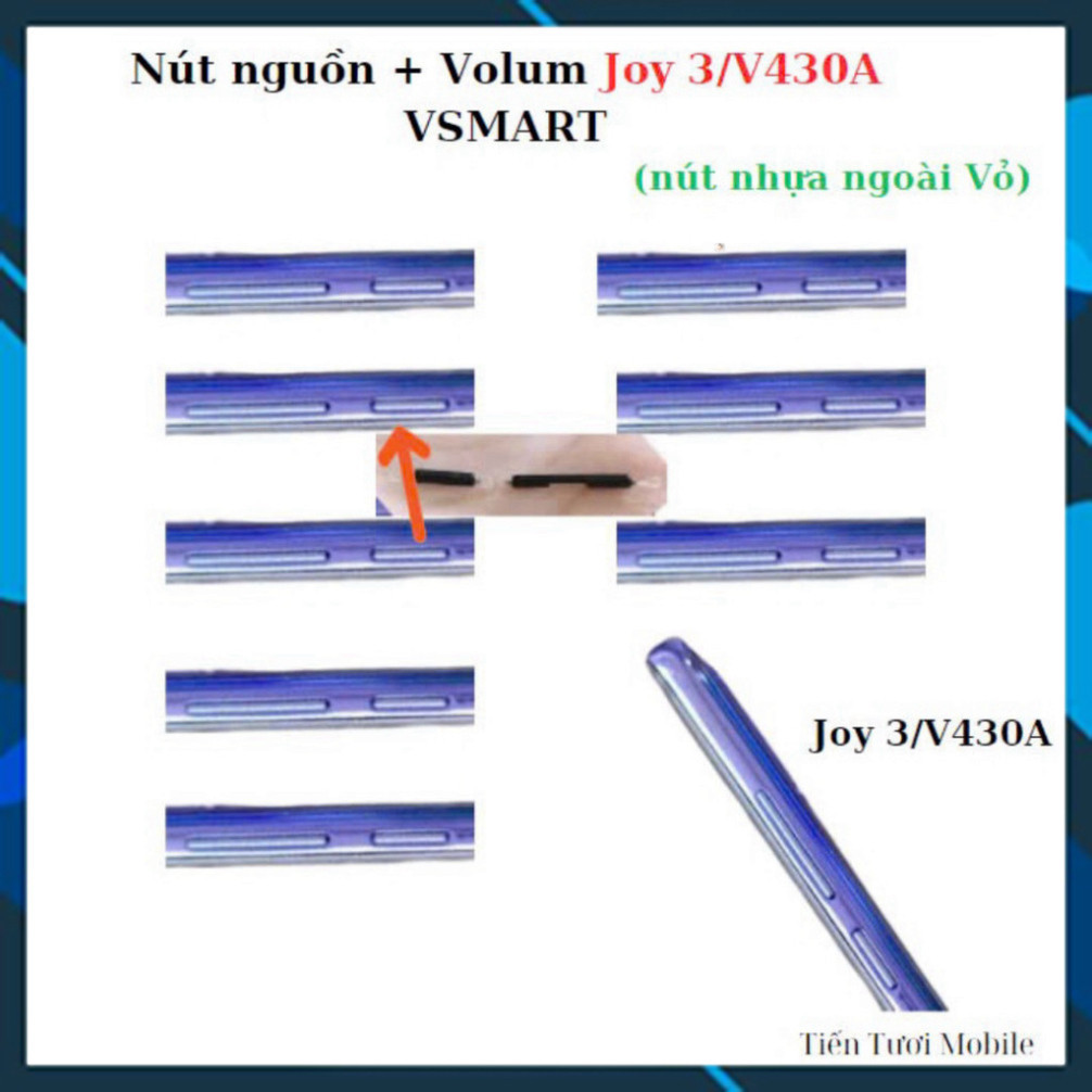 Nút nguon+ VoLum Vsmart Joy 3/v430a (nút nhựa ngoài vỏ) ,hàng mới về ,hàng mới về