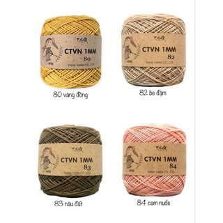 Sợi cotton Việt Nam Nhãn THHX 1mm ( MÃ 01 - 84 )