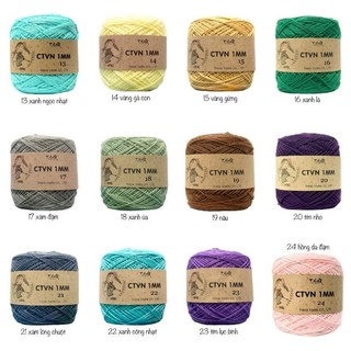Sợi cotton Việt Nam Nhãn THHX 1mm ( MÃ 01 - 84 )