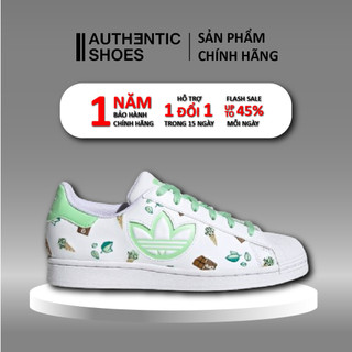 | AUTHENTIC | Giày Adidas Superstar 'White Green' H05668 ❤ Foot Locker ❤