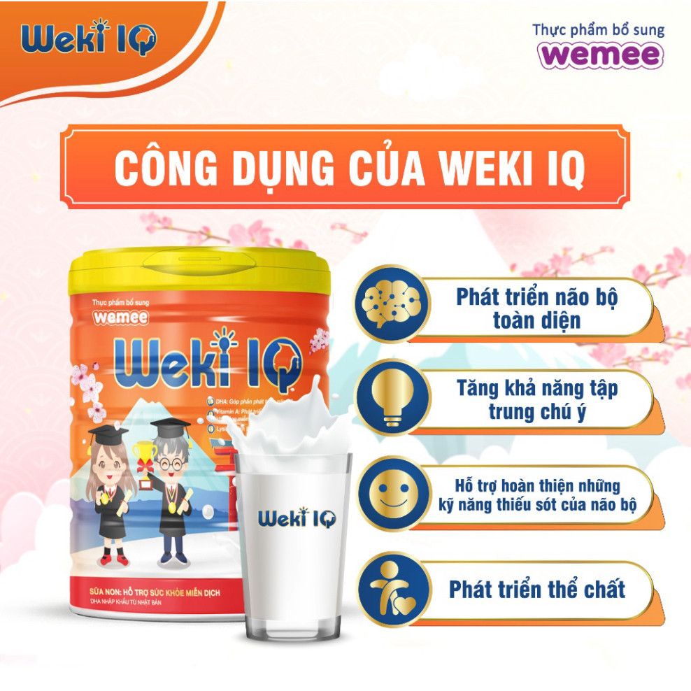 WEKI IQ 650G Sữa Non Phát Triển Trí Não Cho Bé Từ 3 Tuổi Lon 650G, Tăng Tập Trung, Nhanh Nhẹn Hoạt Bát Ở Trẻ