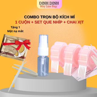 Combo kích mí lưới đầy đủ: Cuộn 360 miếng dán mí + set que nhíp + lọ xịt, dán mí, kích mí tàng hình