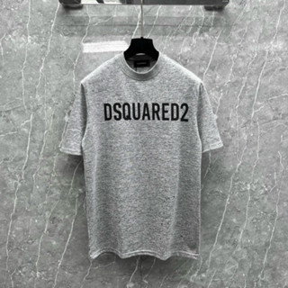 Áo phông nam nữ Premium Cotton DSQ xám tiêu xước in chữ Dsquared2  dày dặn Dành Cho Anh Em Boy Phố Đi Chơi Đi Biển 2024