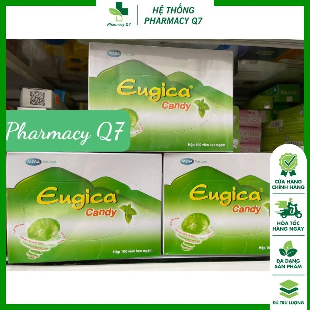 (New Arival) Kẹo ngậm thảo dược EUGICA 100 VIÊN keo Eugica Viên ngậm Eugica Kẹo ho Eugica