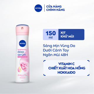 Xịt Ngăn Mùi NIVEA Serum Sáng Mịn Hương Hoa Hồng Hokkaido (150 ml) - 85304