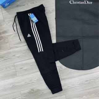 Quần Jogger Dài Nam Thể Thao Das Nỉ Lót Lông Thêu Logo Đùi Phối 3 Sọc Trắng Viền Ống Bo Dày Dặn Dành Cho Boy Phố Đi Biển