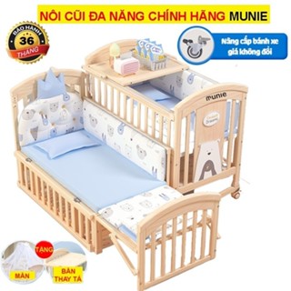 [CHÍNH HÃNG] Nôi Cũi Em Bé MUNIE - Cũi Cho Bé Đa Năng 6 Chế Độ Tiện Lợi Cho Mẹ và Bé - Bảo Hành 3 Năm