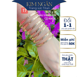 Vòng ximen -CÓ KHOÁ -không gỉ bộ 7 chiếc vòng chạm sao bản 4 ly Trang sức Titan Kim Ngân