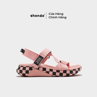 Giày Sandals Nữ Shondo F7 Racing Caro Hồng F7C7070