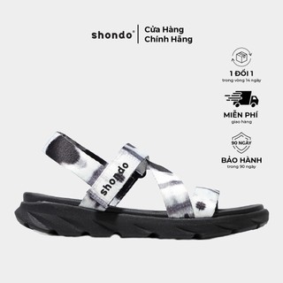  Giày Sandals Nam Nữ Unisex Shondo F6 sport loang khói đen F6S1011
