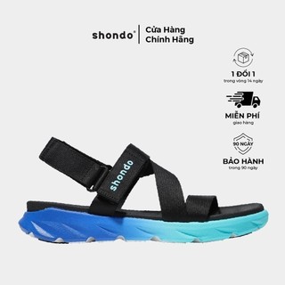 Giày Sandals Êm Chân Shondo F6 Sport Ombre Đế 2 Màu Xanh Dương F6S3310