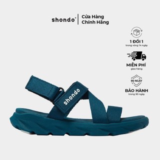 Giày Sandals Nam Nữ Unisex Shondo F6 Sport Xanh Navy Full F6S303