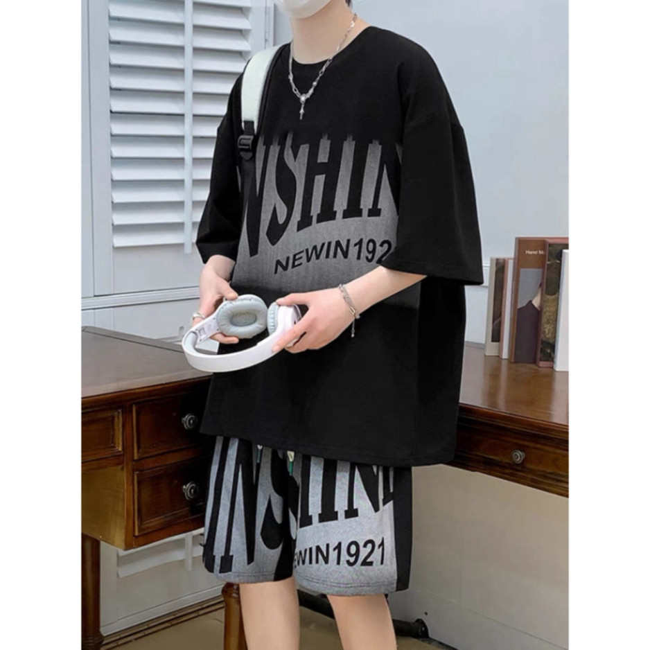 Bộ Cộc Hè UNISEX Vải Cotong-  Đẹp Nam Nữ Chữ Logo thêu Chất Mềm Thoáng Mát Đủ Size, Bộ quần áo tay ngắn dáng rộng