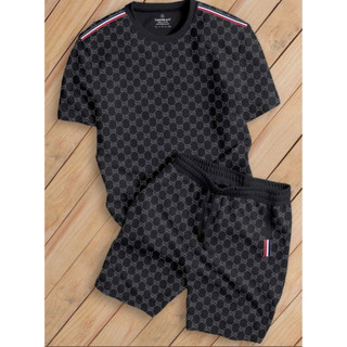 Bộ Cộc Thể Thao Hè GC Monogram Cộc Tay Chất Cotton Dày Dặn Full Box- Set Cộc Tay Nam Siêu Rẻ Chất Co Giãn