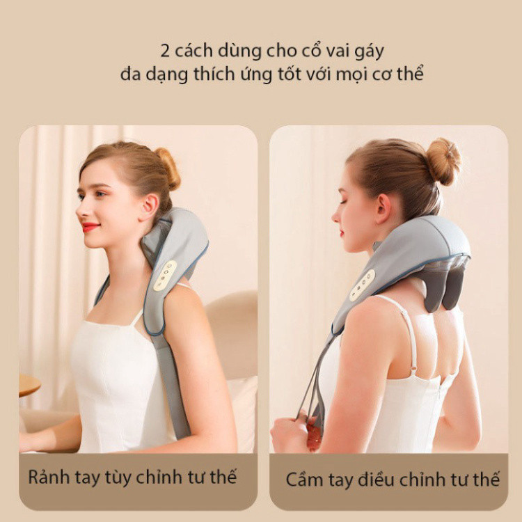Máy Massage Cổ Vai Gáy 6D Giảm Đau Mỏi Cải Thiện Sức Khỏe Cho Văn Phòng Người Cao Tuổi