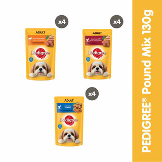 Bộ 12 Túi Thức Ăn Dạng Sốt Cho Chó Lớn PEDIGREE Mix 3 Vị 130G