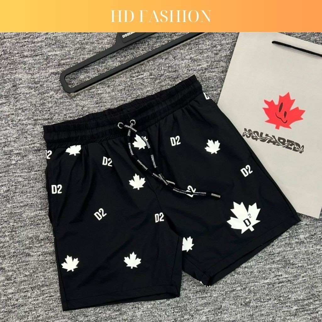 Quần đùi Nam Quần short nam Nữ d2 in Hình Lá Chất Vải Poly co dãn (Size M-5XL 120kg) CÓ  SIZE lỚN Mã QUAND2