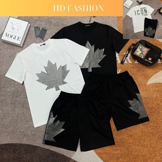 Đồ bộ nam HDshop bộ quần áo nam mùa hè ICON Lá Chất Vải poly Cao Cấp bộ quần áo icon Hình In Sắc Nét 2 Màu Đen Trắng