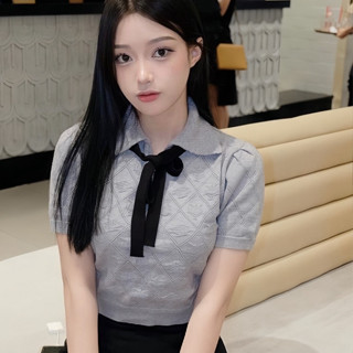 Áo len bbe crop bề mặt len hoạ tiết quả trám chi tiết buộc nơ  siêu Hot siêu xinh qcl1 22 HOT