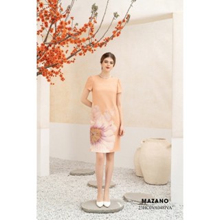  Váy Đầm Suông Vải thô mỏng Hoạ tiết hoa 3D in bố cục Cổ tròn Tay ngắn Dài đến gối 