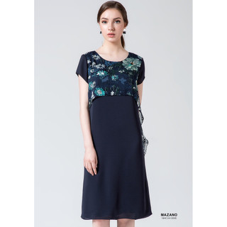 Váy xanh phủ hoa croptop nữ Mazano