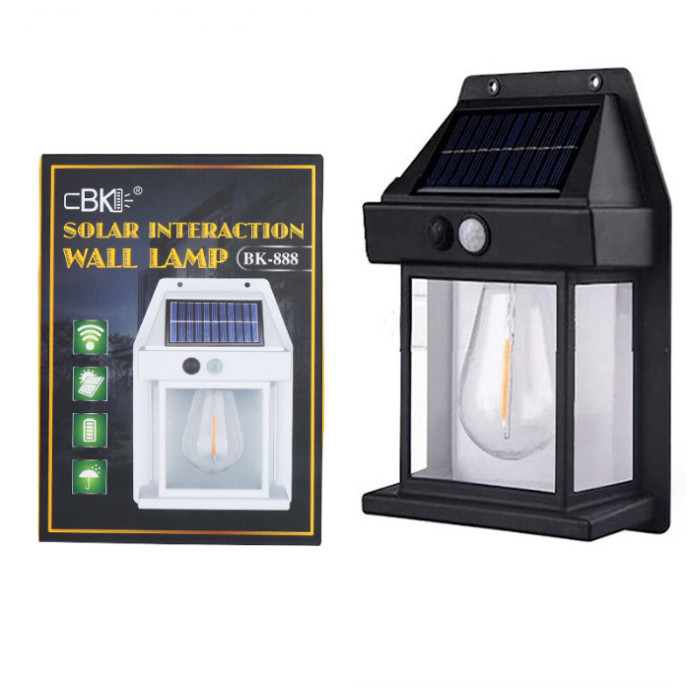 Đèn Năng Lượng Mặt Trời Trang Trí Sân Vườn Biệt Thự - Đèn Treo Tường Cảm Biến Hồng Ngoại Chống Nước