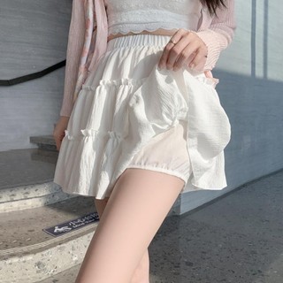 Chân váy bèo 2 tầng dáng xòe chất đũi gân phong cách trẻ trung dễ thương chân váy midi dáng ngắn xếp tầng