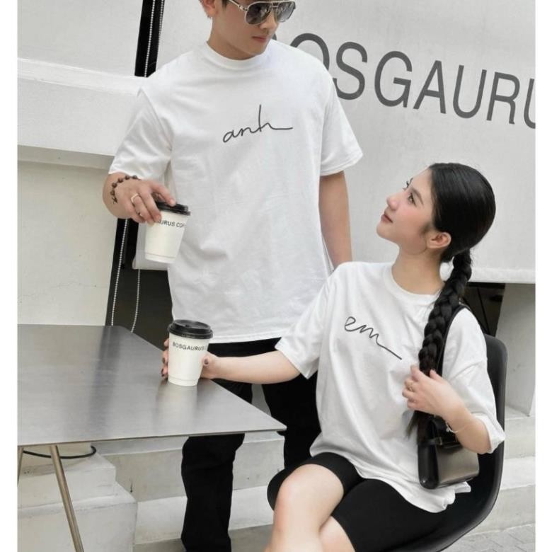 Áo Cặp In Chữ ANH EM, Áo Đôi Tình Nhân Nam Nữ Mặc Với Người Yêu UT