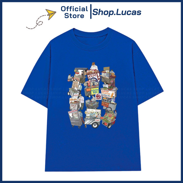 Áo Thun Món Ăn Việt Nam Ẩm Thực Đường Phố Unisex Nam Nữ Cotton UT