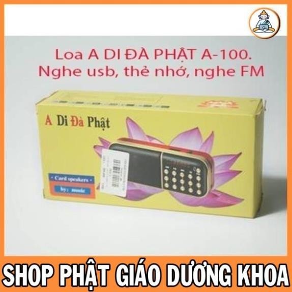 Máy nghe pháp A Di Đà Phật A100 - Loa mp3 A-100 đa năng nghe nhạc kinh phật đài FM - Loại 1 pin - thẻ nhớ - 3W