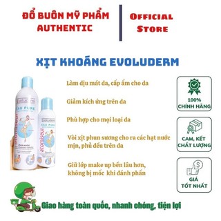 Xịt khoáng evoluderm atomiseur eau pure dưỡng da, cấp ẩm 150ml & 400ml