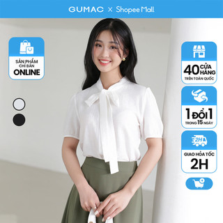 Áo sơ mi nữ phối nơ - áo kiểu thắt nơ nữ thanh lịch thời trang gumac lae0308