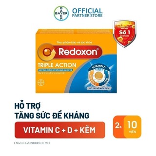 Viên sủi bổ sung Vitamin C, D, và Kẽm Redoxon Triple Action hộp 24 viên