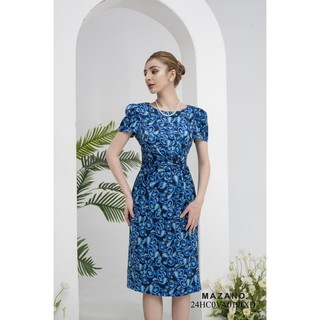 Đầm xoắn eo dáng ôm in họa tiết sang trọng